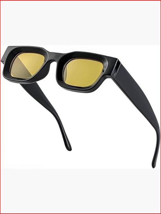 Thick Square Frame Chunky Rectangle Polarized Sunglasses UV400 Protection main image 6